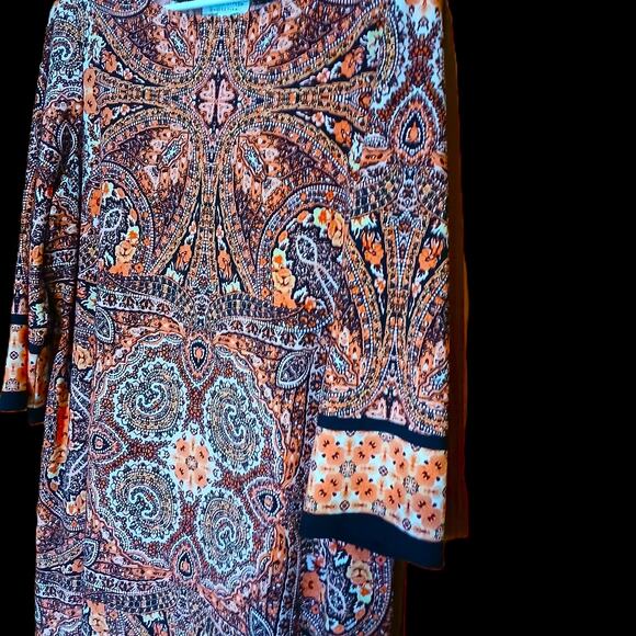 London Style Collection Sz 18 Women’s 3/4 Sleeve Multicolor Midi Dress - Picture 6 of 8